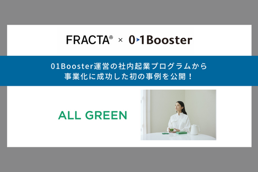 FRACTA、01Boosterと連携支援した社内起業プログラムの初事例を公開 〜サラダのかわりに飲む緑茶「ALL GREEN」のローンチを支援〜